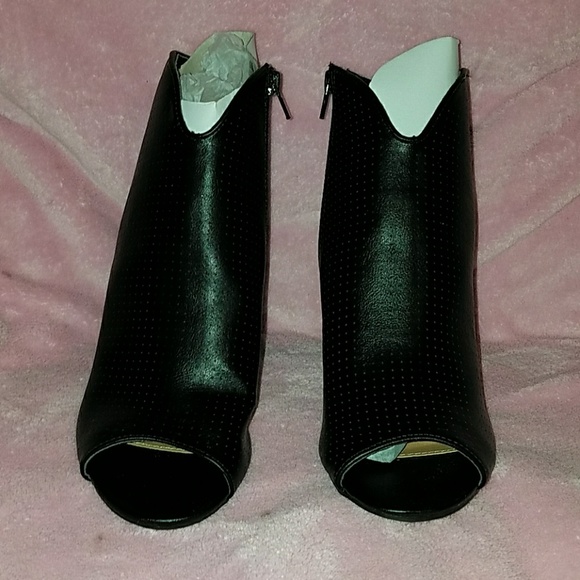 Vegan leather peep toe heels - Picture 6 of 10